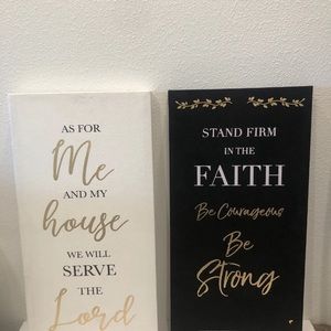 Christian Wall Decor Art Set Joshua 24:15 1 Corinthians 16:13